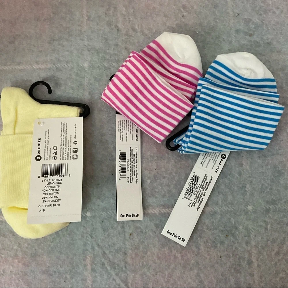 HUE Set of 3 Low Fashion Socks One Size